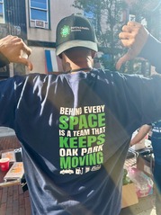The back of the Park(ing) Day t-shirts worn by members of the Parking Services Division