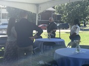 Village staff and community members at the 2026 Building Bridges event on the south lawn at Village Hall.