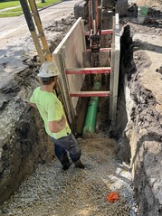 Water and sewer construction work along N. Euclid Ave. in Oak Park.