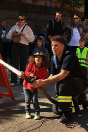 Kids participate in the Oak Park Fire Department's annual open house on Oct. 3, 2026
