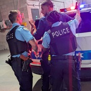 Members of the Oak Park Police Department participate in a training exercise at the Public Works Center.