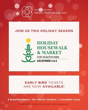 Infant Welfare Society holiday housewalk info graphic