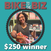 October Bike to the Biz contest winner Tamar Zamora