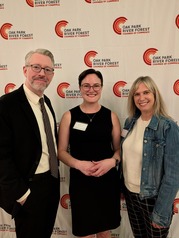 The Office of Economic Vitality's Michael Mertes, Nicole Nodi and Cindy Hansen at the 2026 OPRF Chamber of Commerce Spotlight Awards.