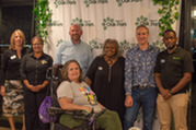 Village President Vicki Scaman, Village Clerk Christina Waters and citizen commission volunteers at the 2026 volunteer appreciation event 