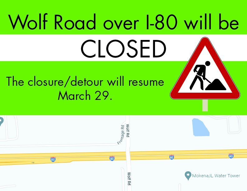 Wolf Road Closure Graphic