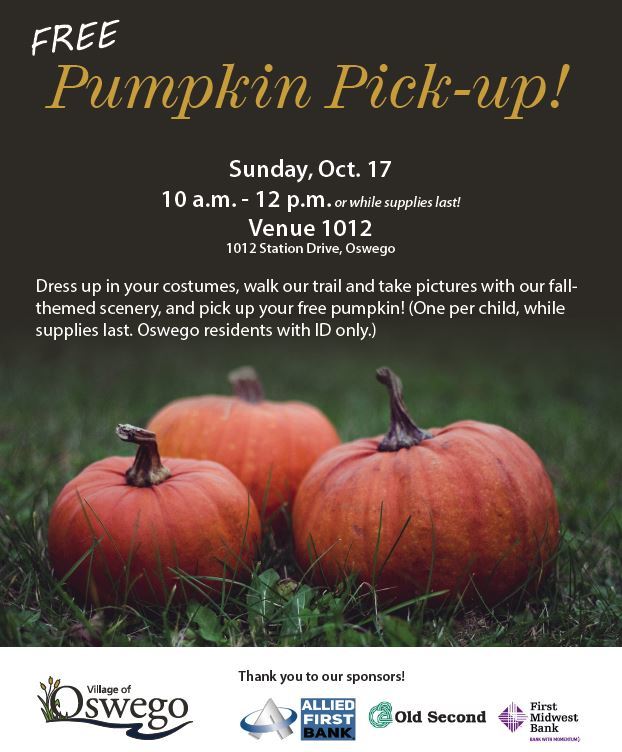 Free Pumpkin Pickup Oct. 17 