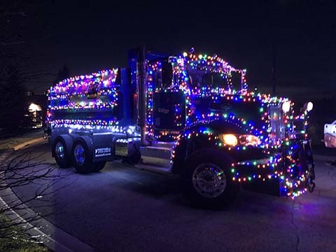 Illuminated Public Works vehicle