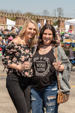 Two women with wine glasses