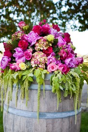 Wine barrel with Floral