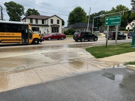 Water main break Wash and American Legion