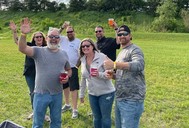 group at venue 1012 with beers 