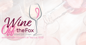 Wine OFF Fox logo with rose wine background  