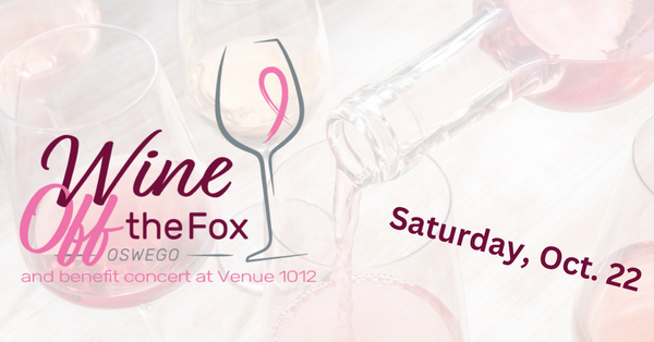 Wine OFF Fox logo with rose wine background