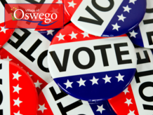 vote pins with oswego logo