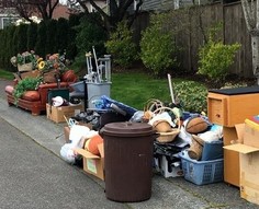 spring cleanup items balls, garbage can couch crop