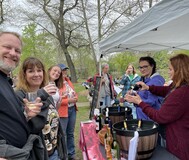 Wine Group with glasses at booth