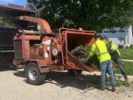 Brush pickup workers