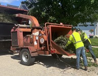 Brush pickup workers