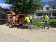 Brush pickup workers