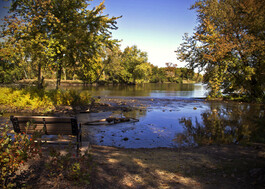 Fox River with bench