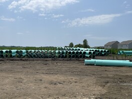 Sewer line work near Oswego Police Department 