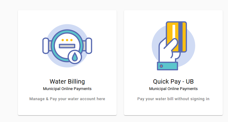 Screenshot new utility billing portal webpage 2024 12 18