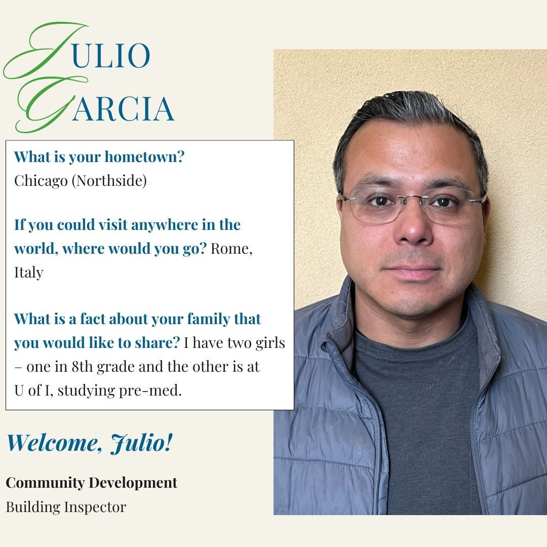 The City of Peoria welcomes new Community Development Building Inspector Juilo Garcia to the city.