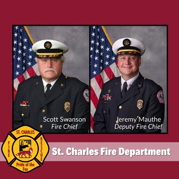 Professional headshots of the Fire Chief who is retiring and the newly appointed fire chief.