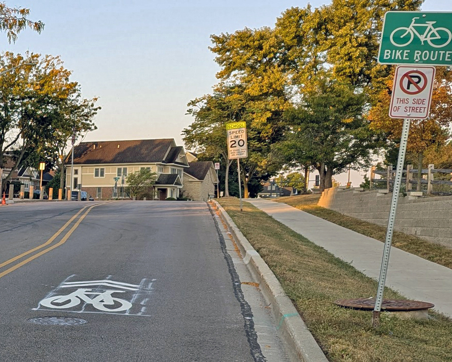 sharrow on a roadway.