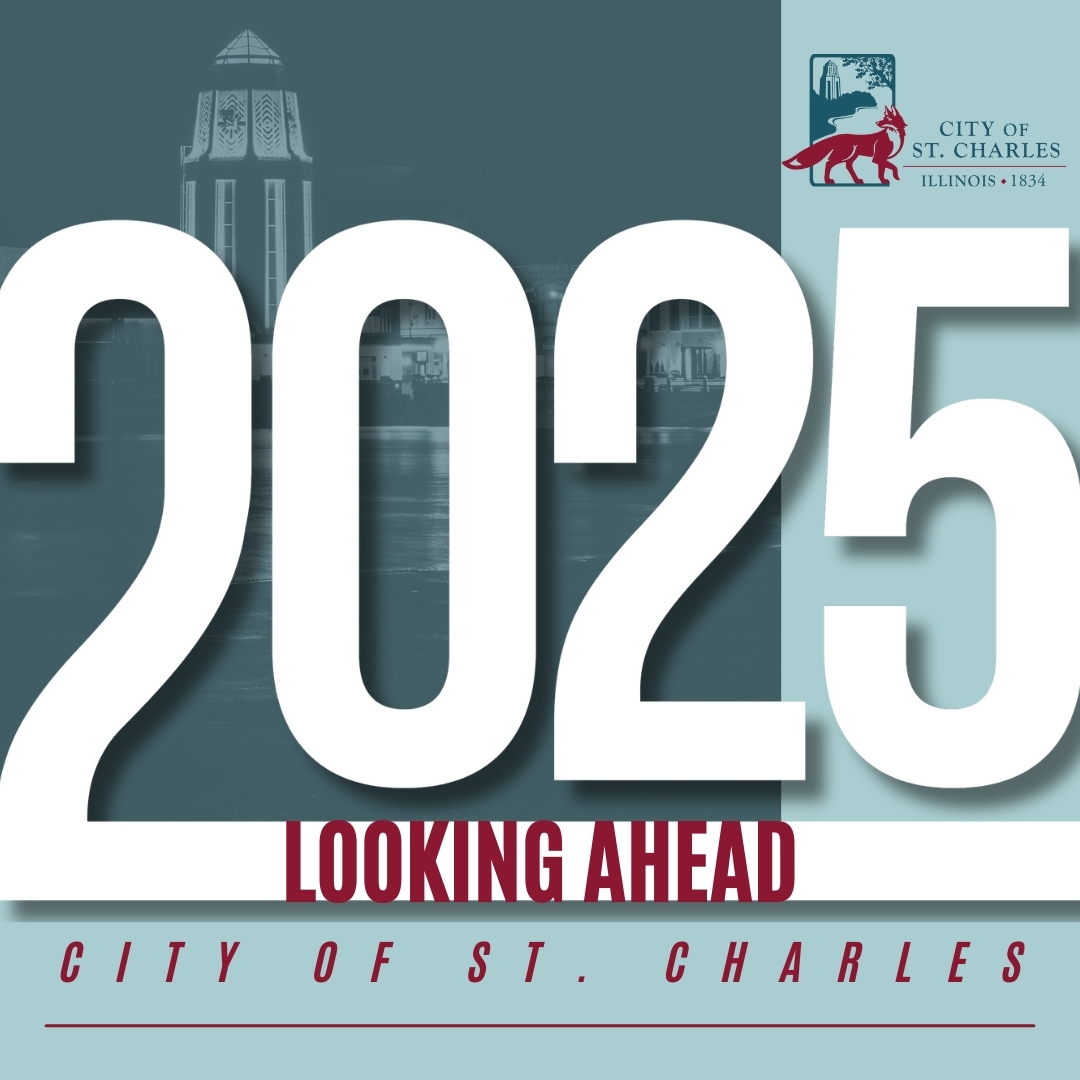 Graphic with 2025 in large letters and the municipal building behind it.