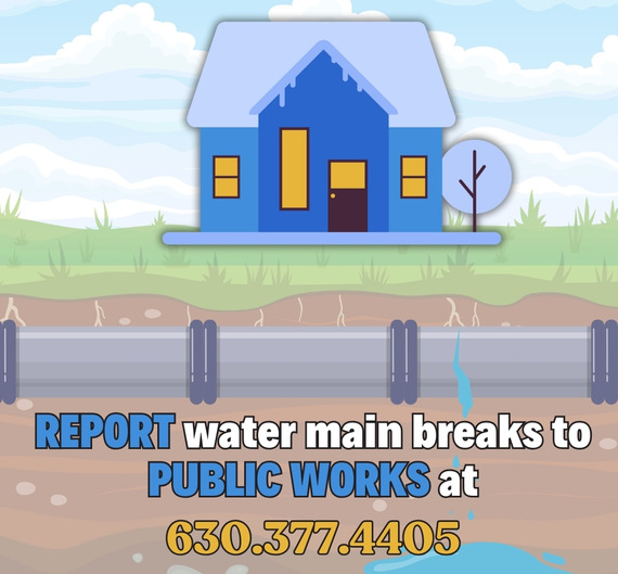 Graphic of house with an underground look at a broken water pipe.