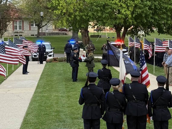 Police officers honor other officers killed or injured in the line of duty.