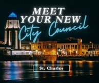 A night shot of the Municipal Building lit up with neon letters in the Saturday Night Live style.