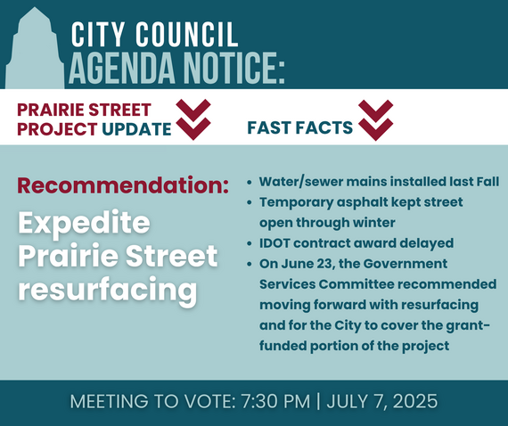 An infographic featuring bullet points outlining the facts associated with a road resurfacing project.