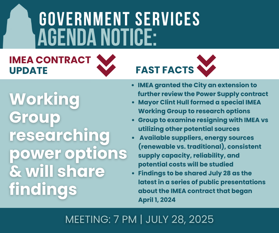 A graphic with information about the IMEA agenda notice and some fast facts about the contract.