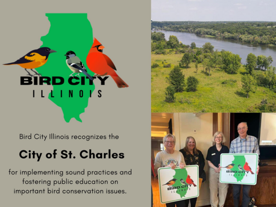 Graphic of members of the Natural Resources Commission holding up a sign with birds on it.