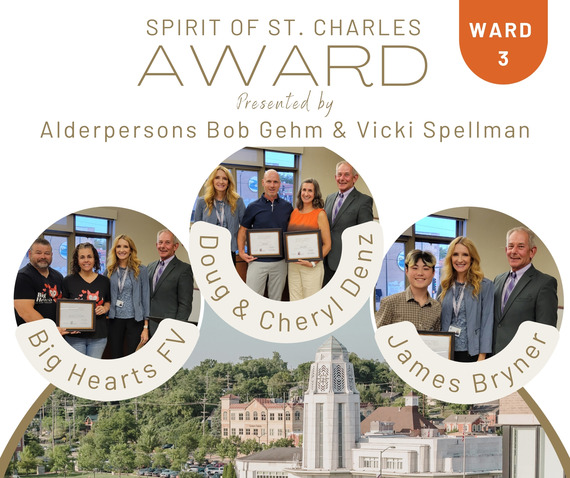 Spirit award recipients and the Ward 3 alderpersons pose for photos.