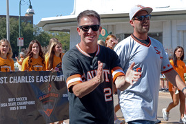 City Alderperson Mark M. Foulkes marches in the St. Charles East Homecoming Parade.