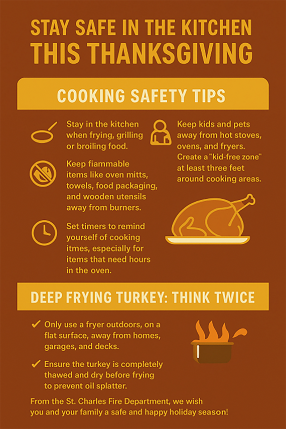 A graphic that outlines the safety tips for cooking a turkey.