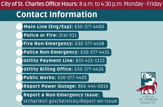 graphic with all of the contact information for main lines of service.