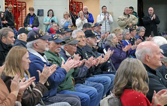 Crowd applauses during the ceremony.