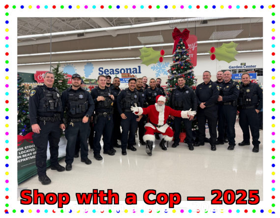 Officers stand alongside Santa Clause
