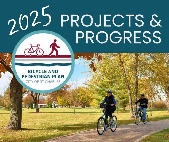 A graphic with two cyclists riding in the fall.
