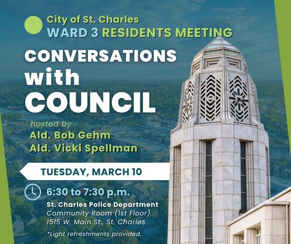 Graphic for conversations with council meeting in March.