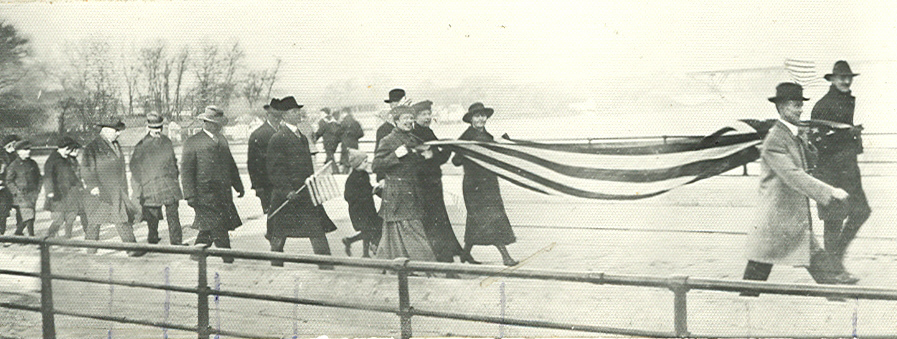 An historic image from a parade in downtown St. Charles.