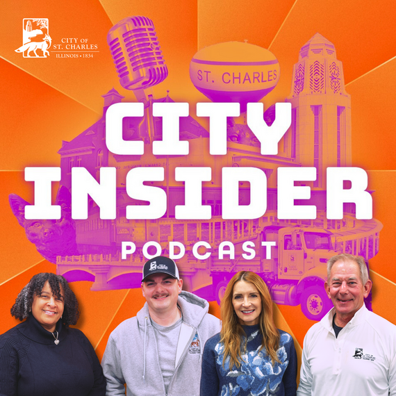 City Insider podcast guests in front of the show's logo.