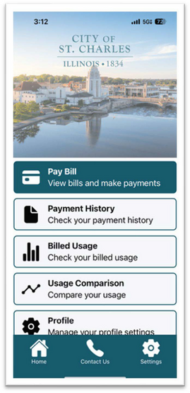 A cellphone with information about the mobile billing app