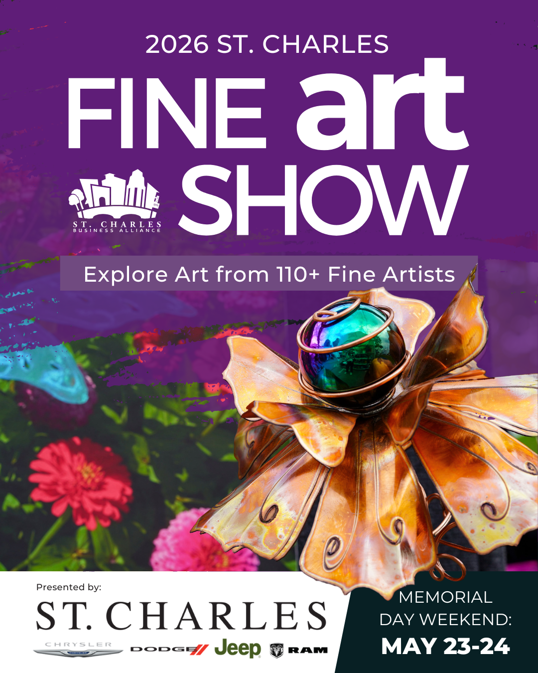 The St. Charles Fine Art Show takes place over Memorial Day Weekend.