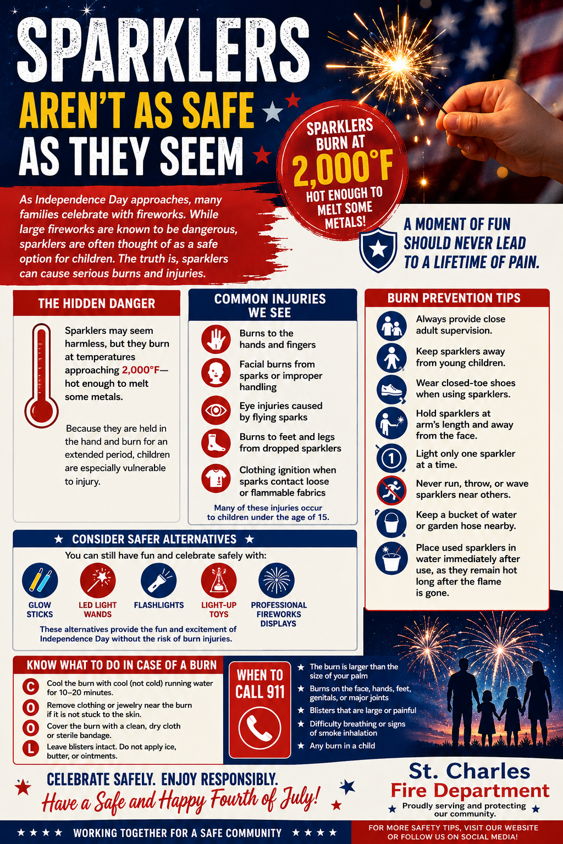 Safety for fireworks graphic presented in blocks of information.